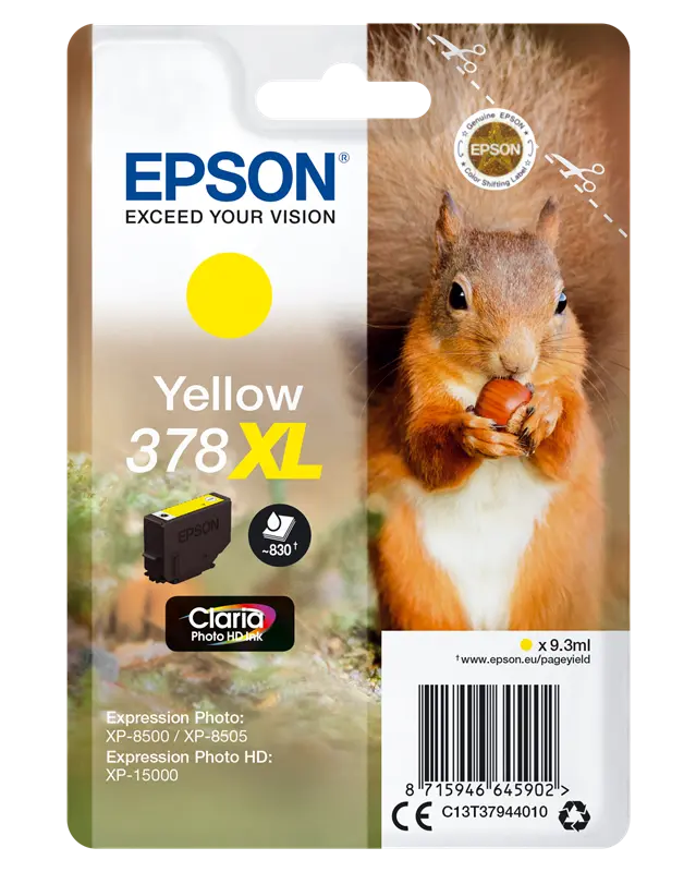 Original Epson 378XL Gelb Druckerpatrone C13T37944010