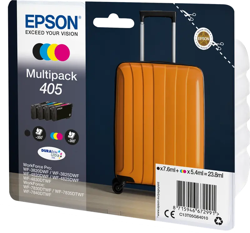 Original Epson 405 Multipack Schwarz / Cyan / Magenta / Gelb