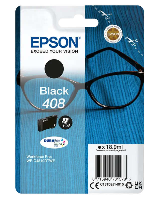Original Epson 408 Schwarz Druckerpatrone C13T09J14010