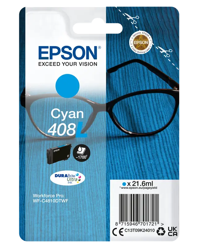 Original Epson 408L Cyan Druckerpatrone C13T09K24010