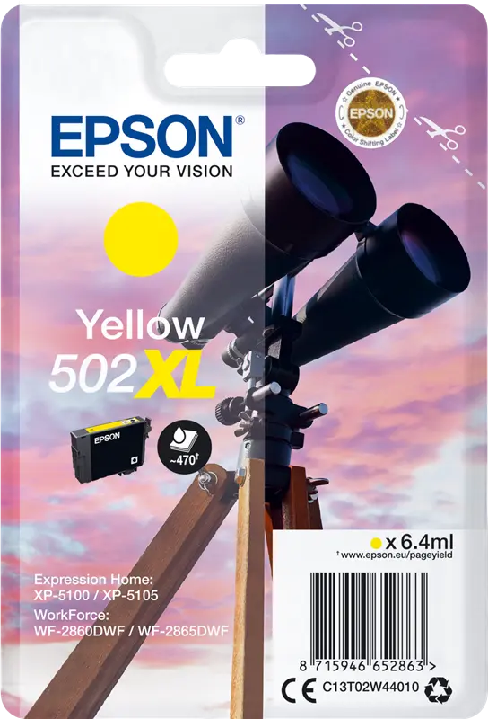 Original Epson 502XL Gelb Druckerpatrone C13T02W44010