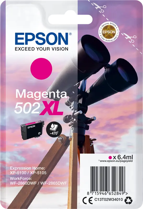 Original Epson 502XL Magenta Druckerpatrone C13T02W34010