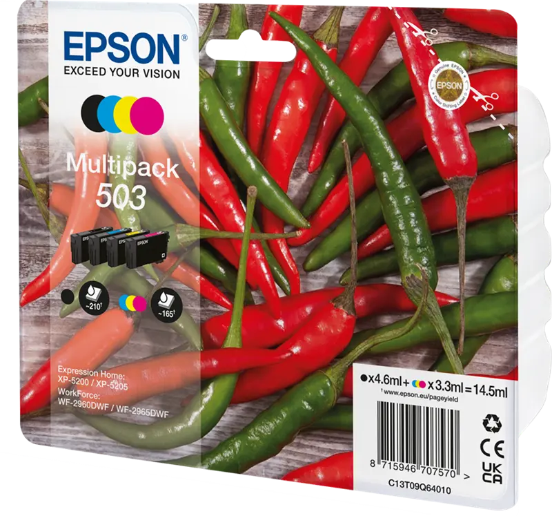 Original Epson 503 Multipack Schwarz / Cyan / Magenta / Gelb