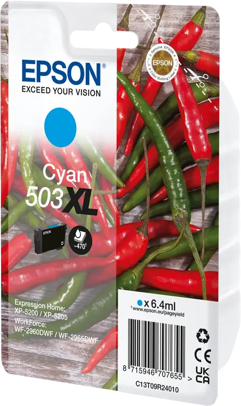 Original Epson 503 XL Cyan Druckerpatrone C13T09R24010