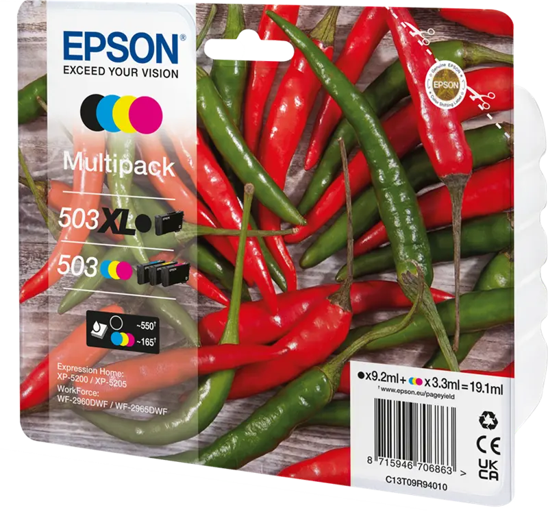 Original Epson 503XL+503 Multipack Schwarz / Cyan / Magenta / Gelb