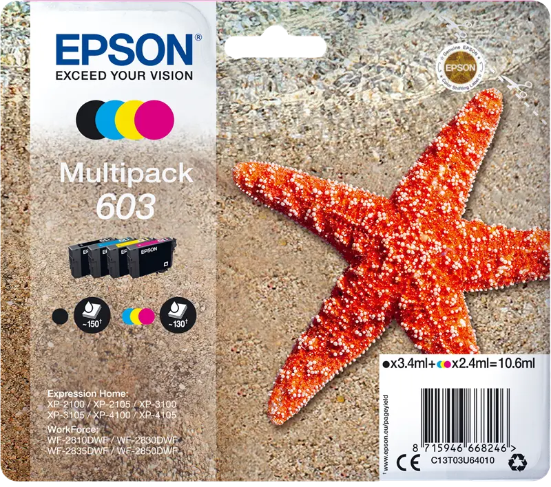 Original Epson 603 Multipack Schwarz / Cyan / Magenta / Gelb