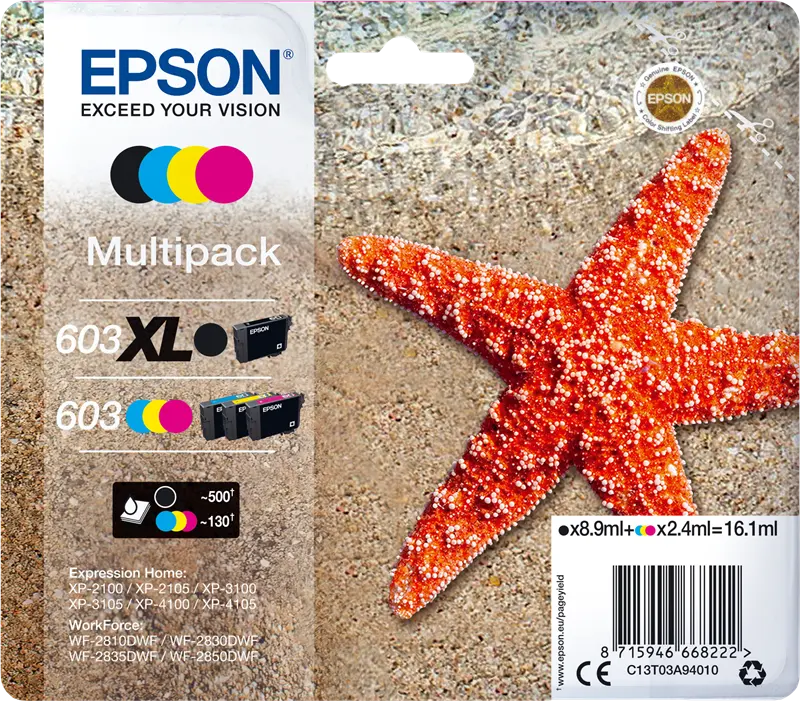 Original Epson 603XL+603 Multipack Schwarz / Cyan / Magenta / Gelb