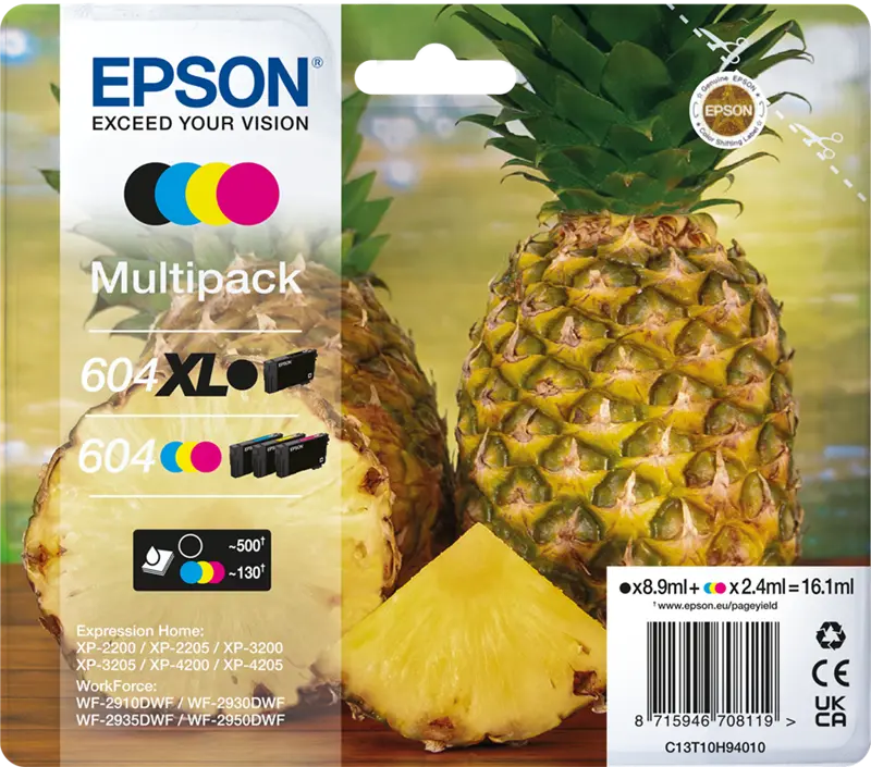 Original Epson 604 XL Multipack Schwarz / Cyan / Magenta / Gelb