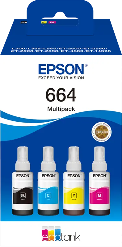 Original Epson 664 Multipack Schwarz / Cyan / Magenta / Gelb