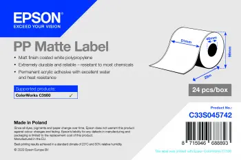 Original Epson PP Matte Label - 51mm x 29m Weiss