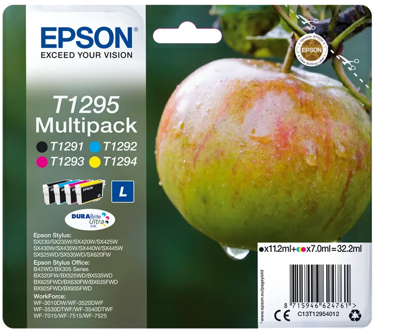 Original Epson T1295 Multipack Schwarz / Cyan / Magenta / Gelb