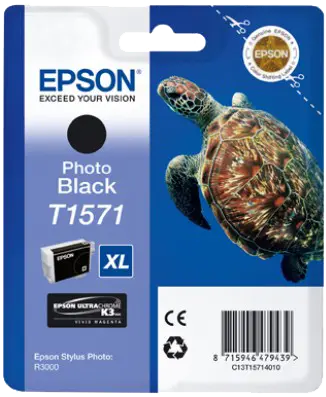 Original Epson T1571 XL Schwarz (Foto) Druckerpatrone C13T15714010