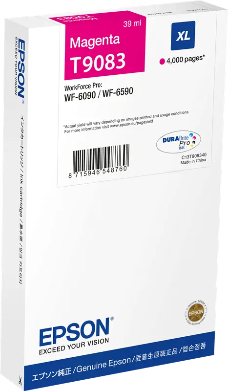 Original Epson T9083 XL Magenta Druckerpatrone C13T90834N