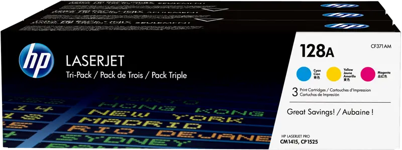Original HP 128A Multipack Cyan / Magenta / Gelb