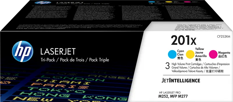 Original HP 201X Multipack Cyan / Magenta / Gelb