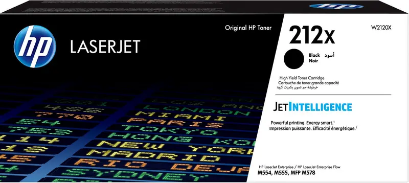 Original HP 212X Toner-Set Schwarz, Cyan, Magenta und Gelb Color LaserJet Enterprise M554 / M555
