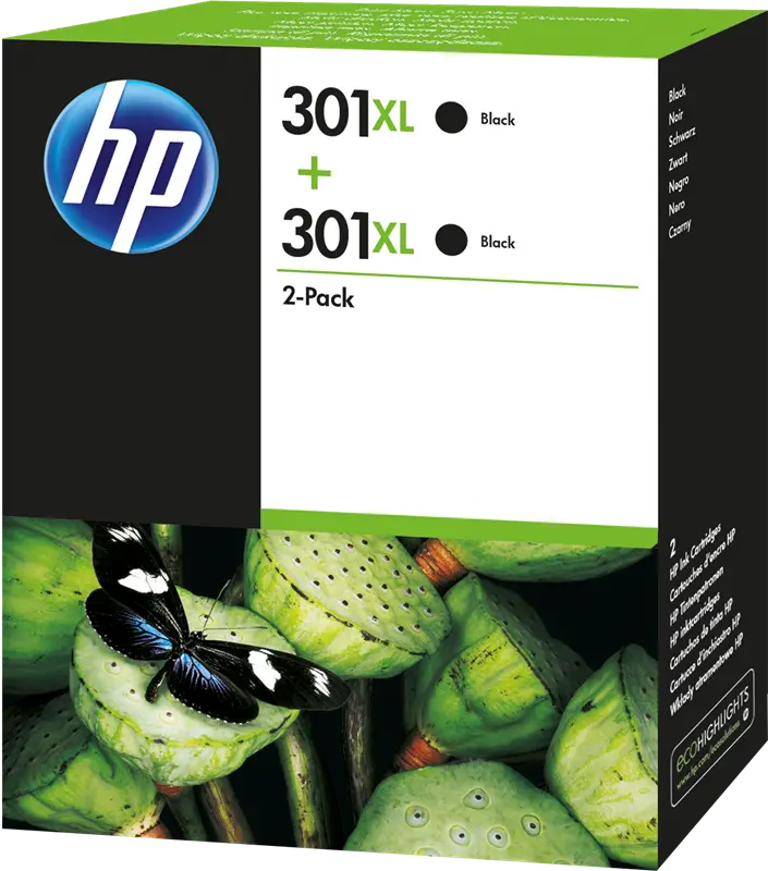 Original HP 301 XL Schwarz Value Pack D8J45AE MCVP