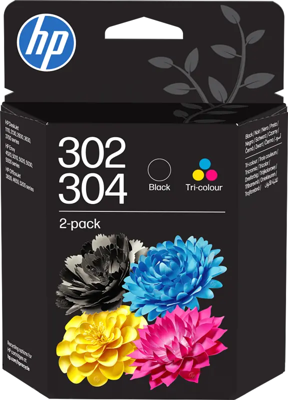 Original HP 302 / 304 Multipack Schwarz / mehrere Farben