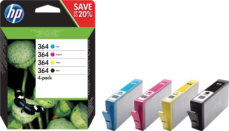 Original HP 364 Multipack Schwarz / Cyan / Magenta / Gelb