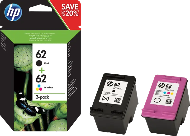 Original HP 62 Multipack Schwarz / mehrere Farben