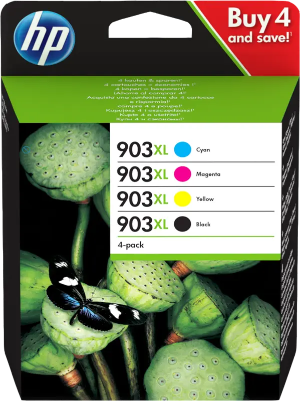 Original HP 903 XL Multipack Schwarz / Cyan / Magenta / Gelb
