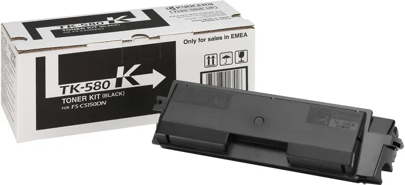 Original Kyocera TK-580 Toner-Set Schwarz, Cyan, Magenta und Gelb FS-C5150DN / ECOSYS P6021cdn