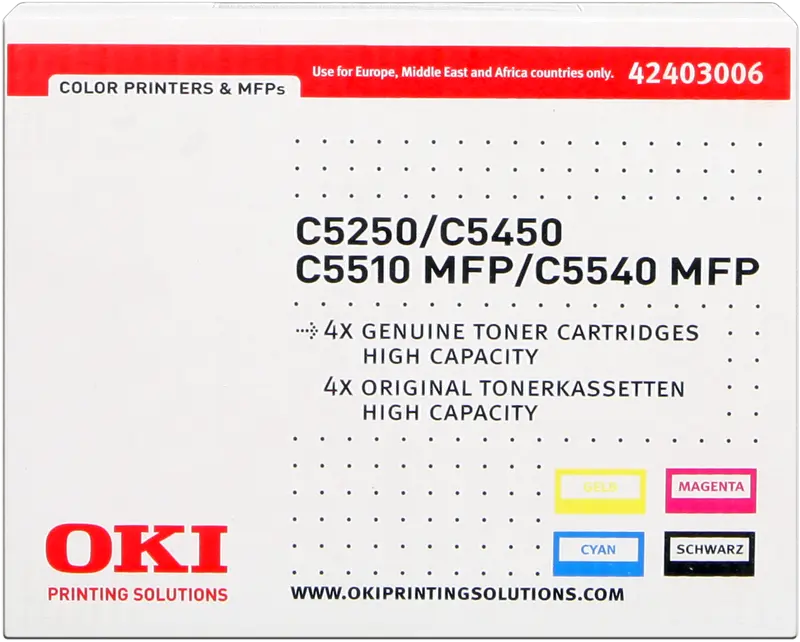 Original OKI 42403006 Multipack Schwarz / Cyan / Magenta / Gelb