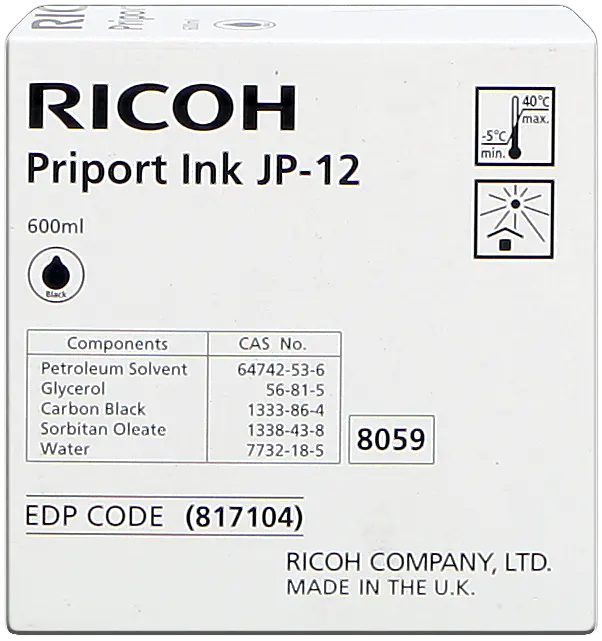 Original Ricoh 817104 Schwarz Druckerpatrone JP12 (5-Pack)