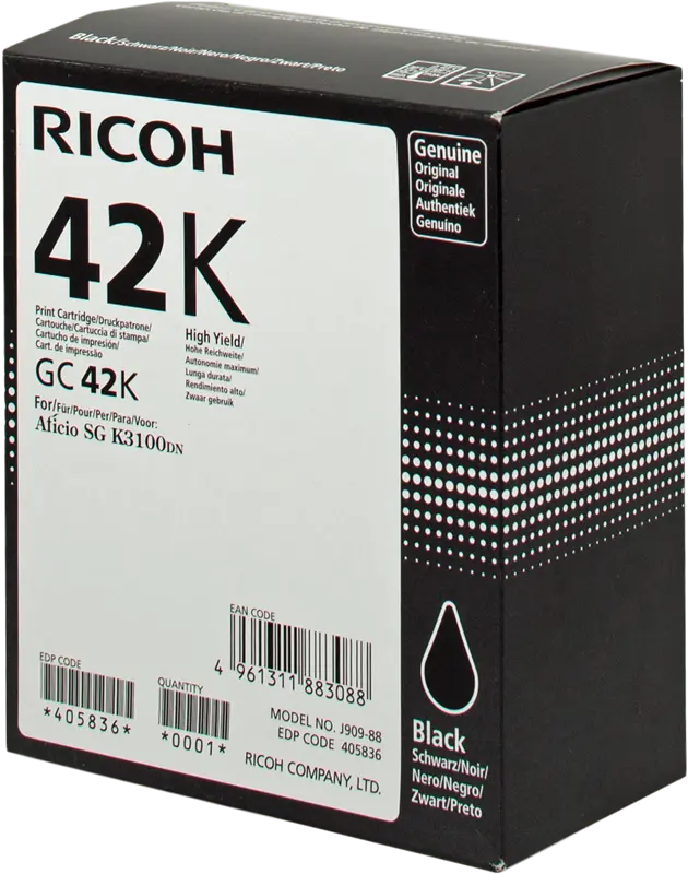 Original Ricoh Gel Patrone GC 42 bk Schwarz