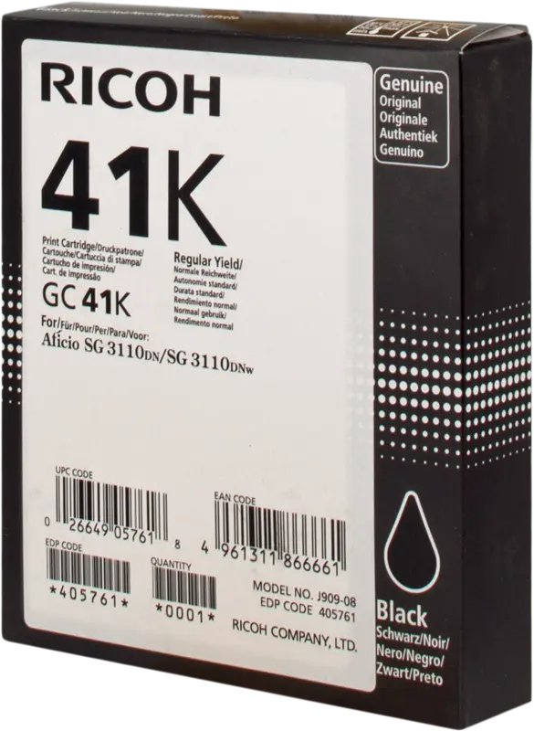Original Ricoh Gel Patrone GC41BKHC Schwarz