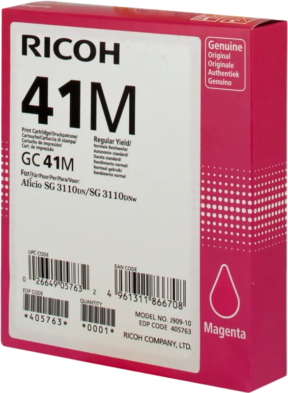 Original Ricoh Gel Patrone GC41MHC Magenta