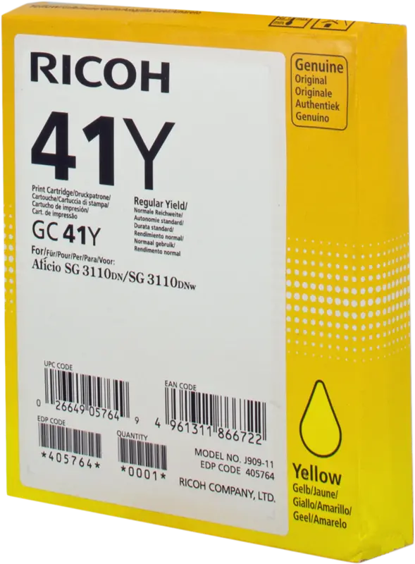 Original Ricoh Gel Patrone GC41YHC Gelb