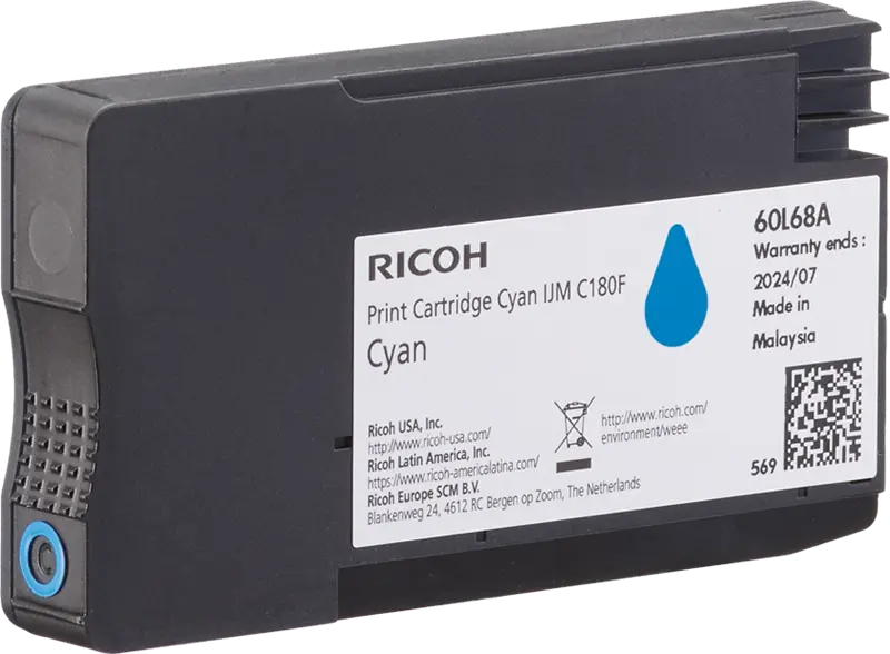 Original Ricoh IJM C180F Cyan Druckerpatrone 408518