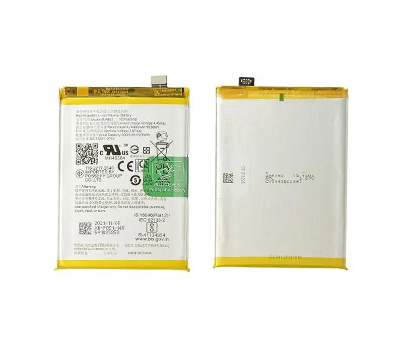 Originale Oppo A74 4G CPH2219 Batterie BLP851 5000 mAh Schwarz Slim Clip