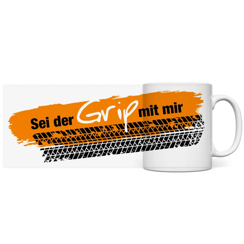Panorama Tasse Grip Deutsch Orange