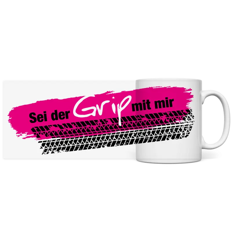 Panorama Tasse Grip Deutsch Rosa