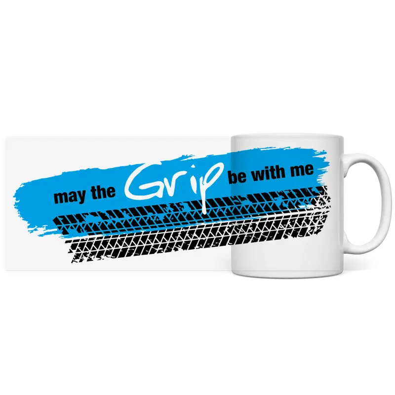 Panorama Tasse Grip Englisch Hellblau