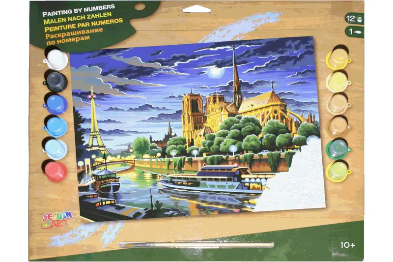 Paris am Abend Sequin Art 0424 Malen nach Zahlen ab 10 Jahre ca. 38 x 29 cm