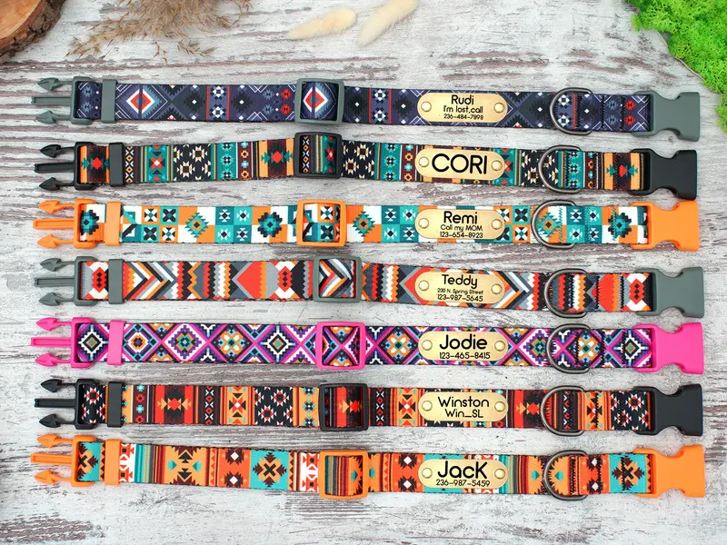 Personalized Dog Collar - 7 Different Pattern Available