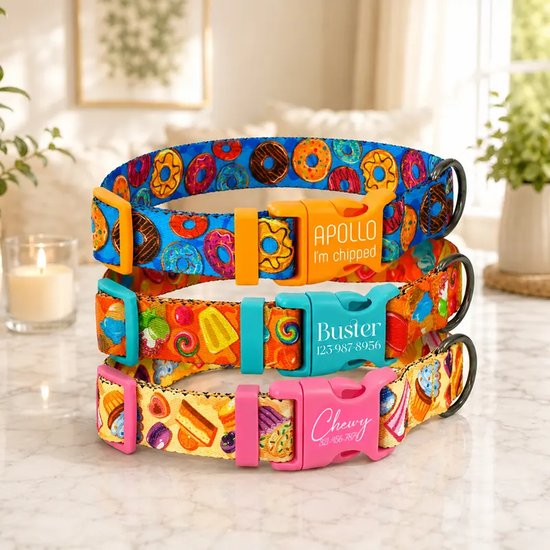 Personalized Sweet Dog Collars with Buckle – Soft & Adjustable