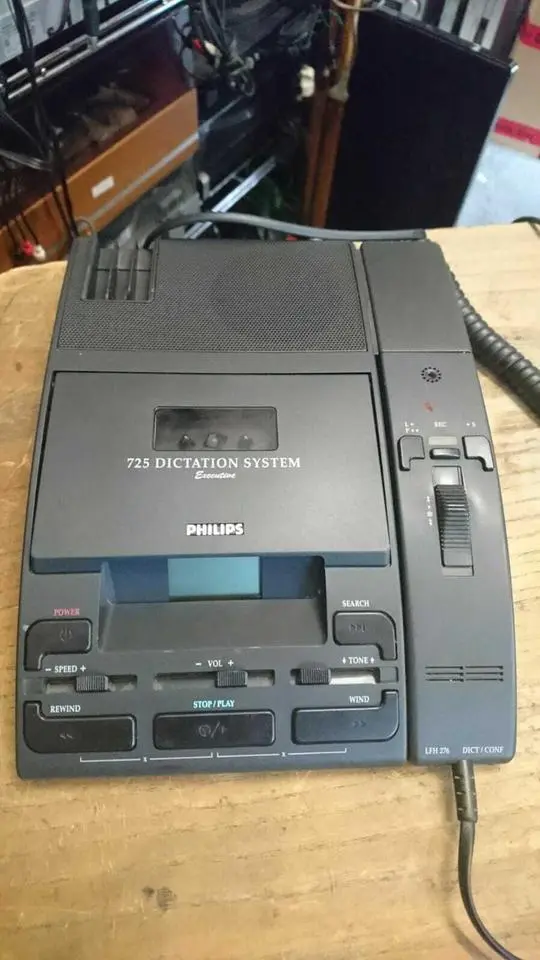 PHILIPS 725 Dictation System Executive, Diktiergerät mit Zubehör!