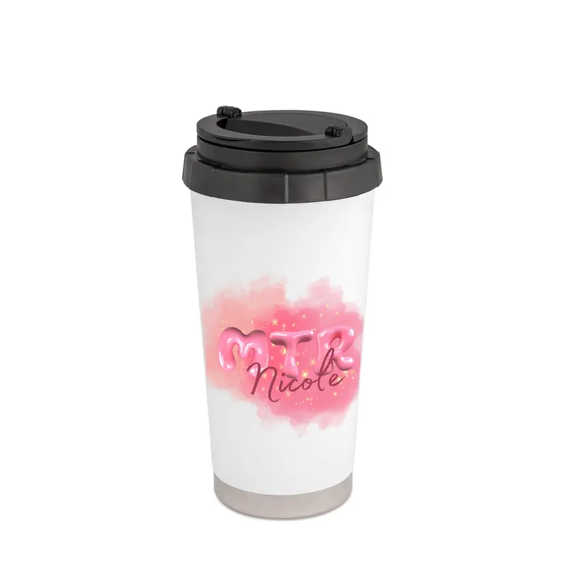 Pink MTR Nicole oder dein Name - THERMOBECHER AUS EDELSTAHL 450 ml