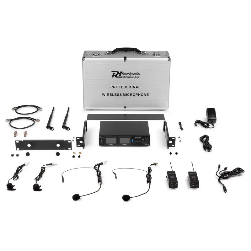 Power Dynamics PD522B Dual‑Channel UHF‑System mit 2 Bodypack‑Transmittern