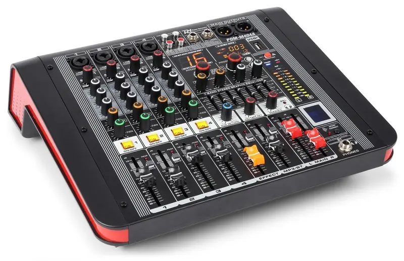 Power Dynamics PDM-M404A 4-Kanal Musik Mixer mit Verstärker