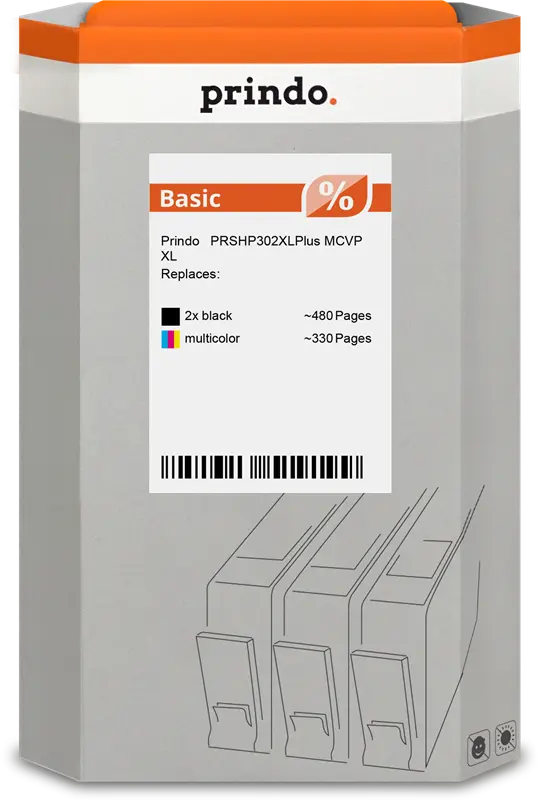 Prindo Basic Multipack Schwarz / mehrere Farben (PRSHP302XLPlus MCVP)