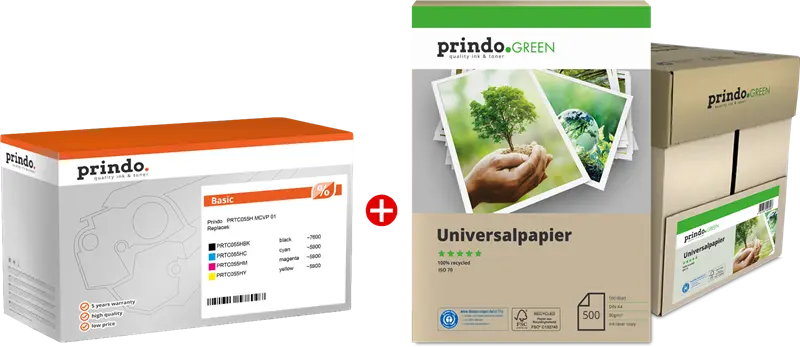 Prindo Basic Schwarz / Cyan / Magenta / Gelb Value Pack PRTC055H MCVP 01