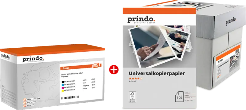 Prindo Basic Schwarz / Cyan / Magenta / Gelb Value Pack PRTHPW2030A MCVP