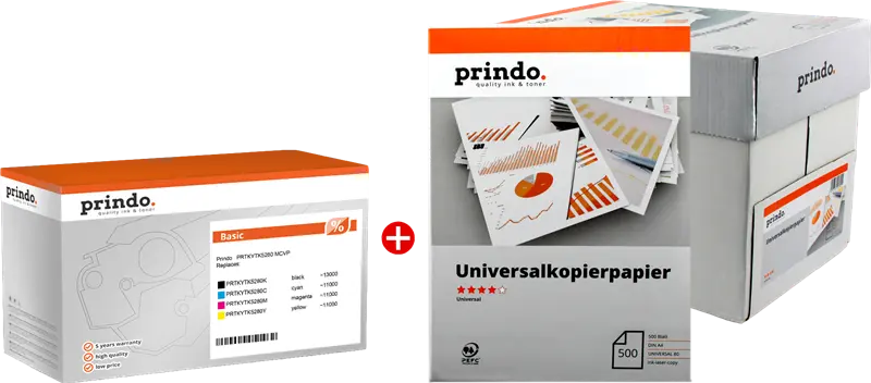 Prindo Basic Schwarz / Cyan / Magenta / Gelb Value Pack PRTKYTK5280 MCVP