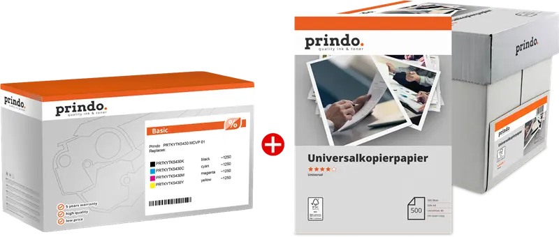 Prindo Basic Schwarz / Cyan / Magenta / Gelb / Weiss Value Pack PRTKYTK5430 MCVP 01