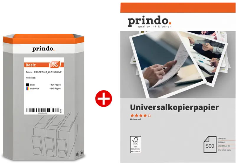 Prindo Basic Schwarz / mehrere Farben / Weiss Value Pack PRSCPG512_CL513 MCVP